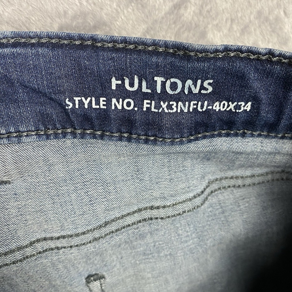 Mugsy Fultons Jeans Mens 40x34 Straight Leg Stretch Dark Wash Mid Rise‎ Denim - Picture 7 of 7